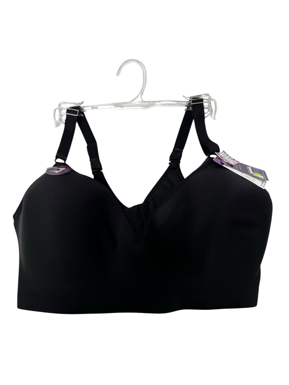 Hanes Women’s Bra Sz 2XL/44-46 Black Comfort Flex Fit Adj Straps 3 Hook & Eye